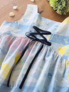リゾートワンピース　ジュニア　子供服　型紙　バックリボン　手作り　ハンドメイド　姉妹ペア