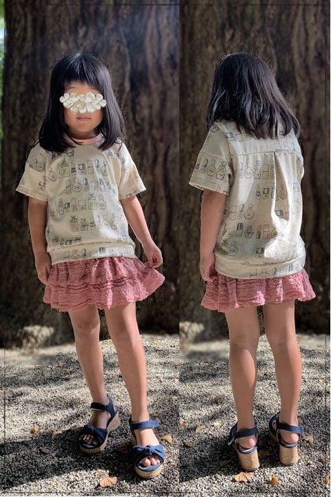 puriri cosmetics ゆるプル　半袖　型紙　子供服　手作り　ハンドメイド